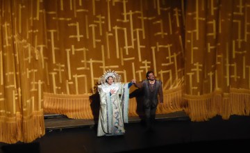 Christine Goerke (Turandot) and Marcelo Alvarez (Calaf) at curtain call